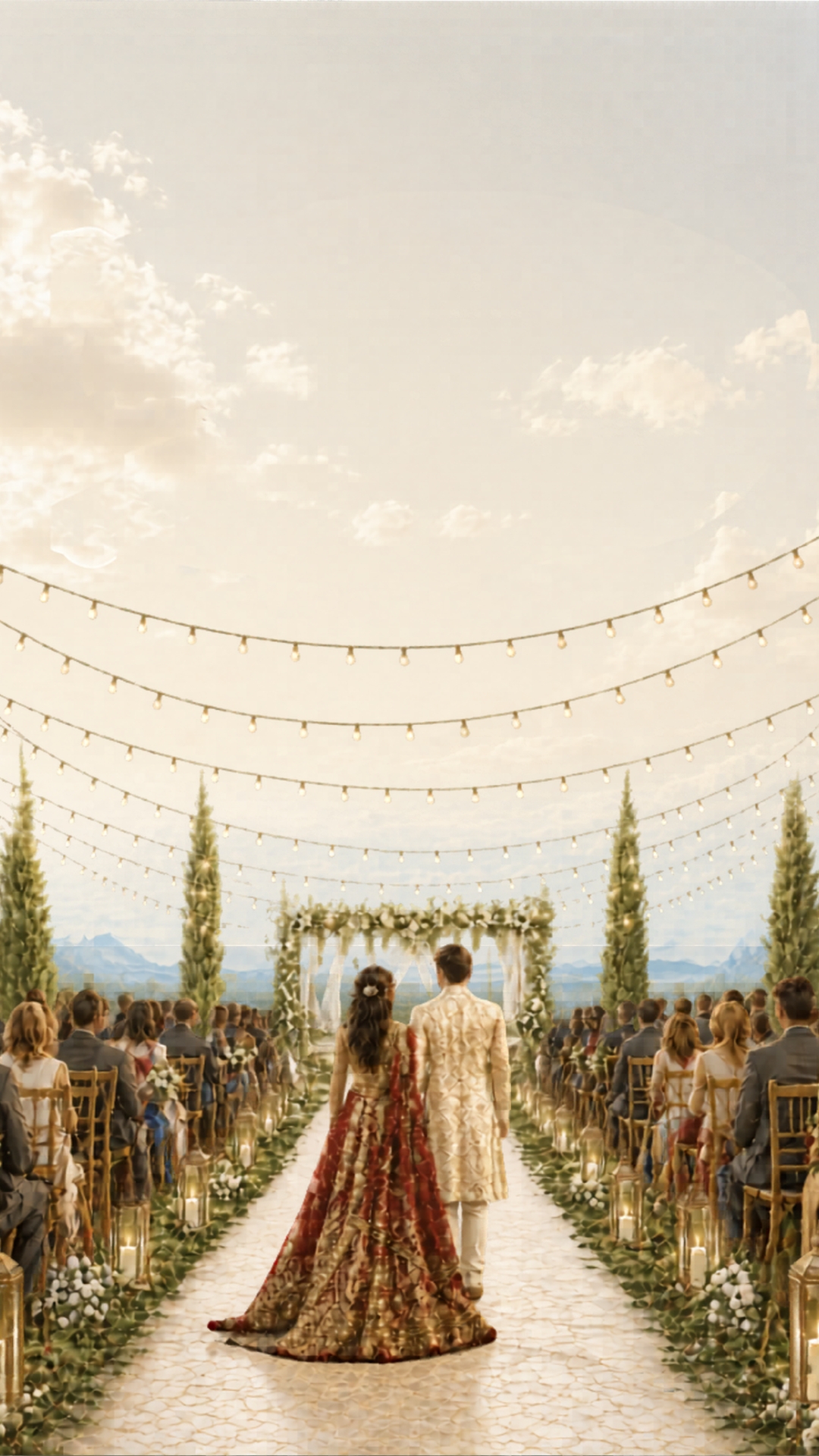 The wedding garden in daylight
